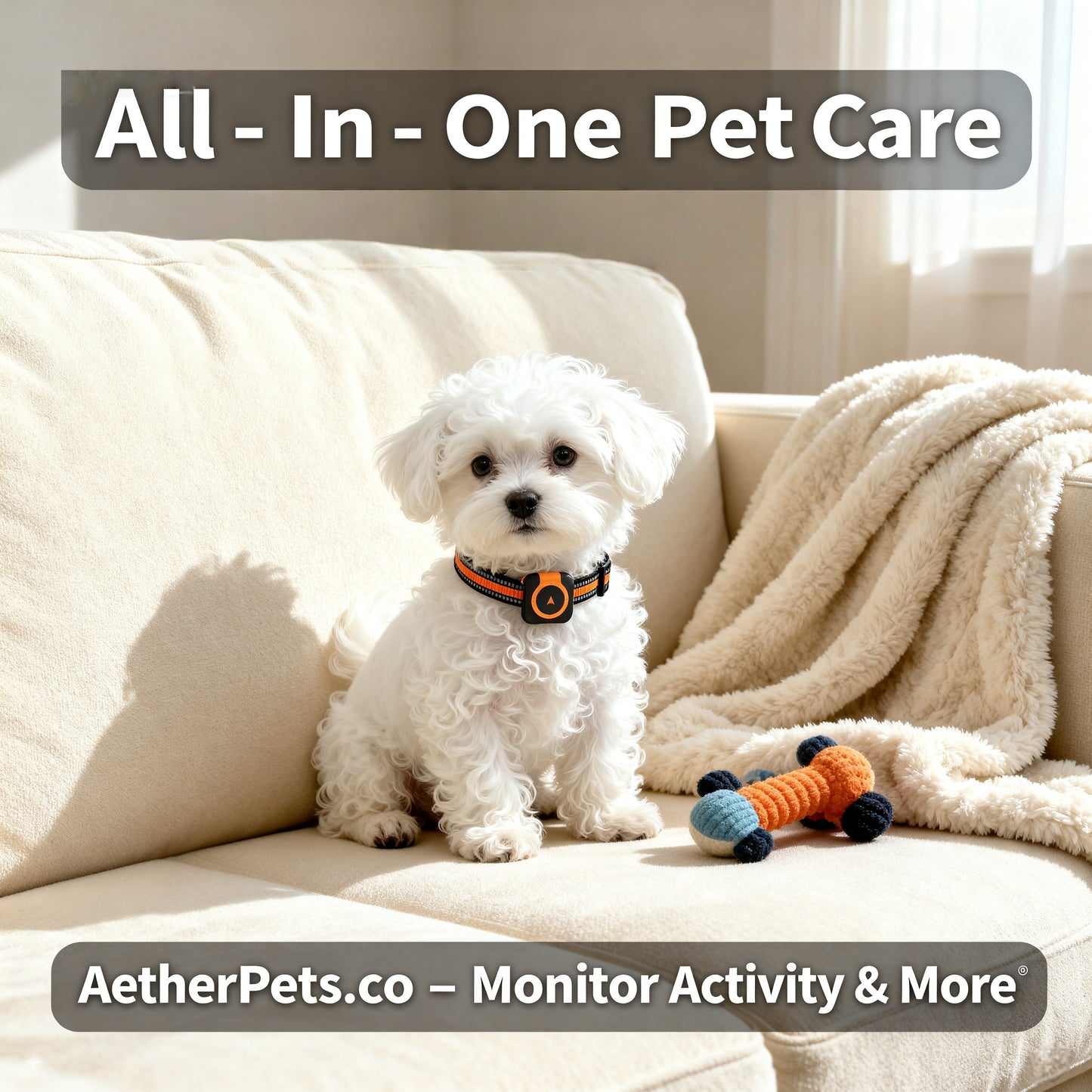 All-in-One GPS Pet Tracker: GPS AGPS LBS Positioning + Health Monitor + Geo-fence - For Dogs & Cats