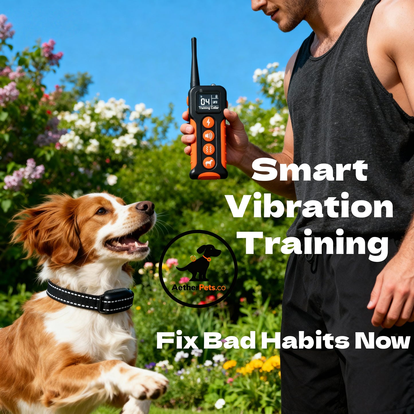 Smart Anti-Bark Training Collar - 3 Modes (Sound/Vibe/Static), Multi-Dog Remote Control