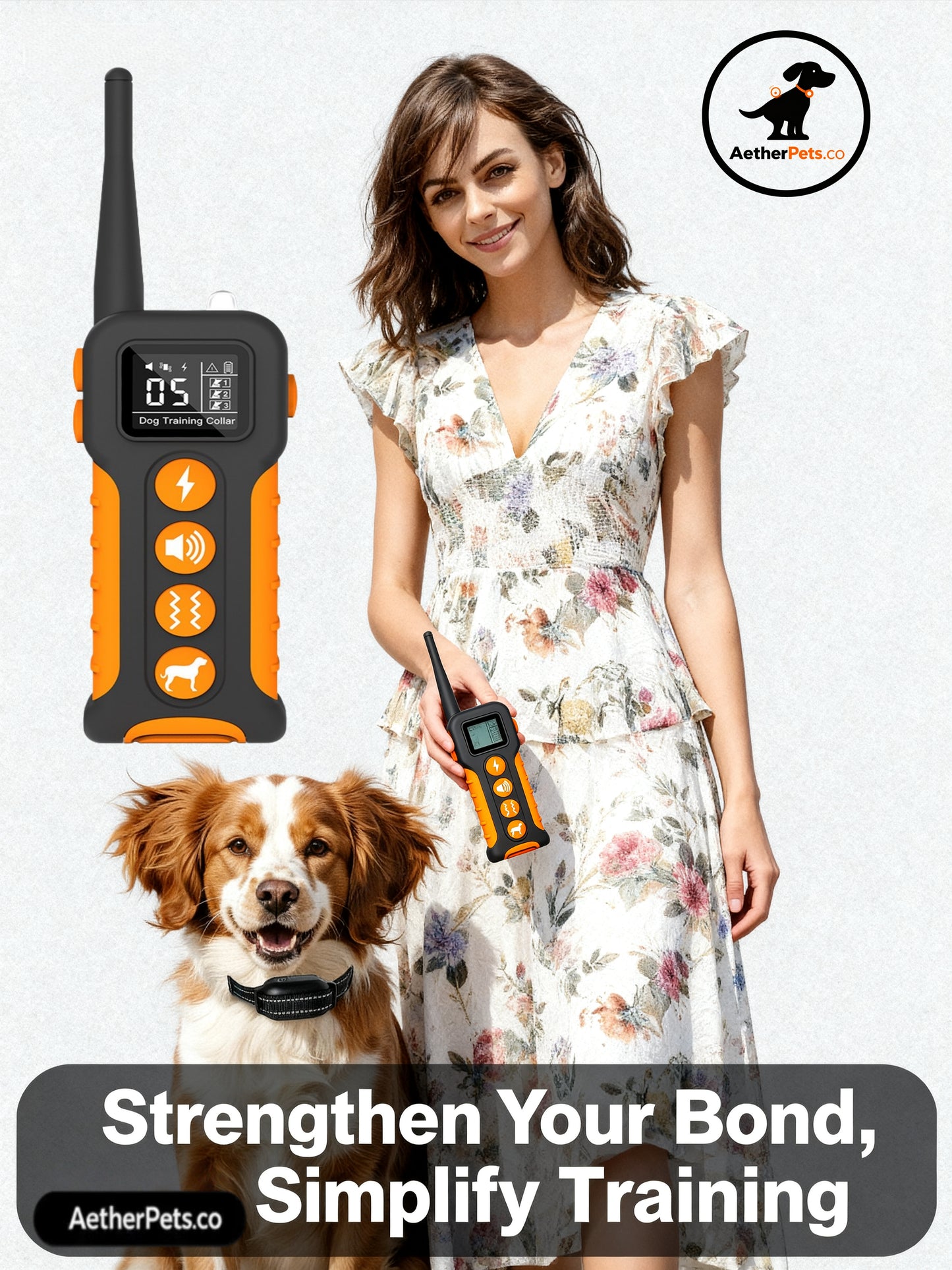 Smart Anti-Bark Training Collar - 3 Modes (Sound/Vibe/Static), Multi-Dog Remote Control