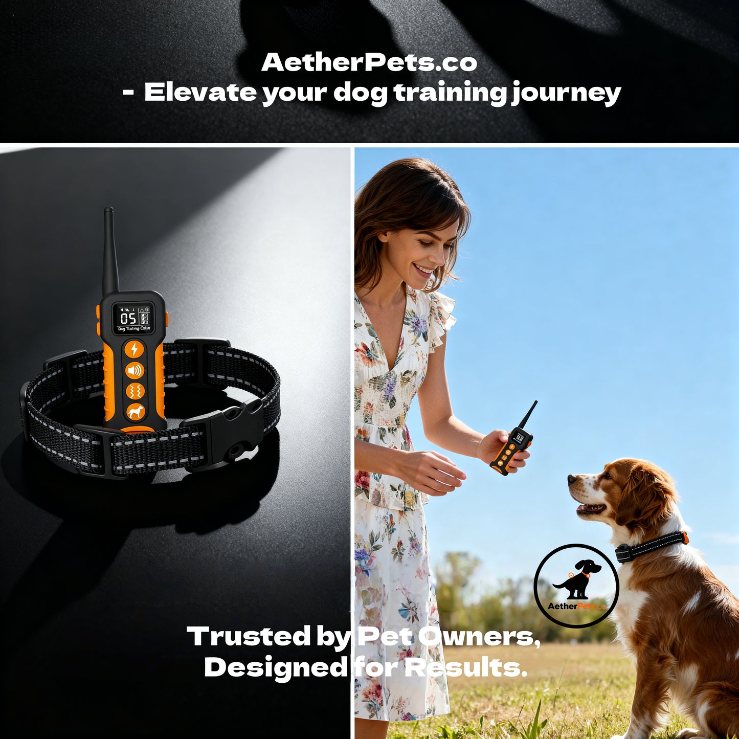 Smart Anti-Bark Training Collar - 3 Modes (Sound/Vibe/Static), Multi-Dog Remote Control